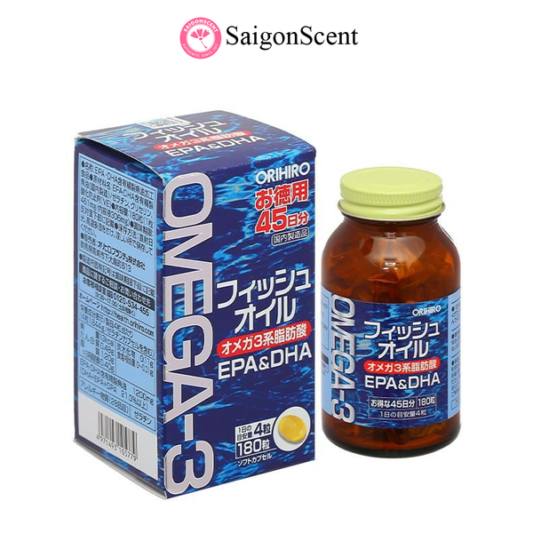 TPBVSK: Viên uống dầu cá Orihiro Nhật Bản 180 viên, bổ sung Omega 3, tốt cho mắt và tim mạch