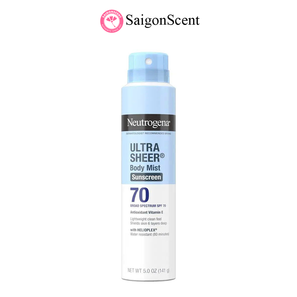 Xịt chống nắng Neutrogena Ultra Sheer Sunscreen Body Mist SPF 70 141g