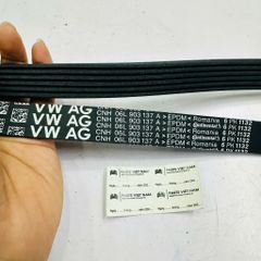 Dây curoa tổng Audi A1, A3, A4, A5, A6, A7, Q2, Q3, Q5, Q7, TT, Volkswagen Arteon, Golf, Passat, Polo, Sharan, Tiguan, Touareg, Touran, Ibiza, Leon, Tarraco, Skoda. Máy 1.8 2.0. Đời 2007 - 2024. Hàng Continental. Mã 06L903137A