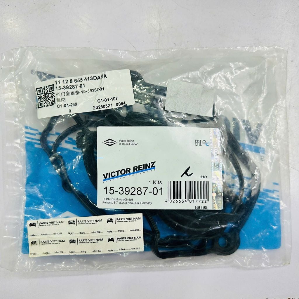 Gioăng nắp giàn cò, ron nắp quy lát BMW Series 1 (E81, E87, E82, E88) 118i, 120i, 3 (E90, E91, E93) 318i, 320i, 5 (E60) 520i, X1 (E84) sDrive18i, X3 (E83). Hàng Victor Reinz. Động cơ N46. Mã 11128655413, 11120035738