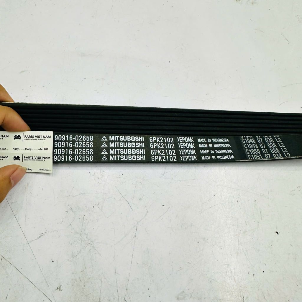 Dây curoa tổng, dây đai dẫn động 6PK2100 Lexus LS460, GS460, Toyota Crown Majesta đời 2007 - 2017. Hàng xịn Japan, động cơ 1UR-FSE. Mã 9091602637, 9091602658, 6PK2100