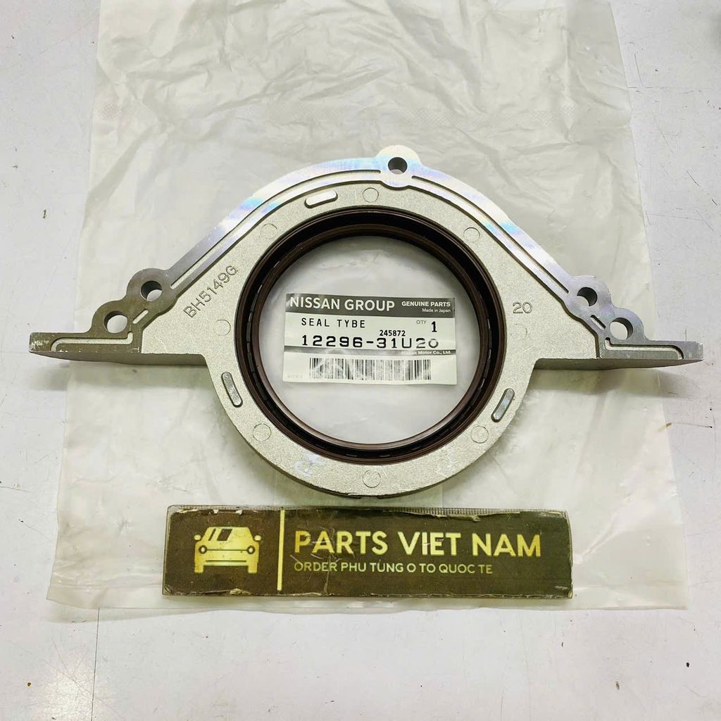 Phớt đuôi trục cơ hay trục khuỷu Nissan Altima, Cefiro, Maxima, Murano, Pathfinder, Quest, Teana, Terrano động cơ VQ25, VQ35, VQ23, VQ30, QR20, QR25. Hàng xịn. Mã 1229631U20, 1229631U10, 1229631U11,  12296-31U20, 12296-31U10, 1229-631U11