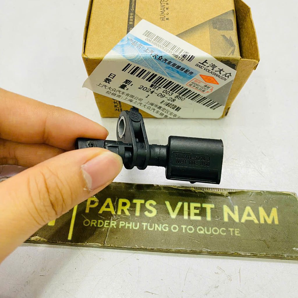 Cảm biến ABS bánh trước phải Volkswagen: Passat, Golf MK7, Polo, Tiguan, Jetta, Atlas, Audi: A1, A2, A3, S3, Q2, TT, Skoda: Octavia, Seat: Alhambra. Hàng xịn Faw Volkswagen China. Mã WHT 003 860, WHT003860