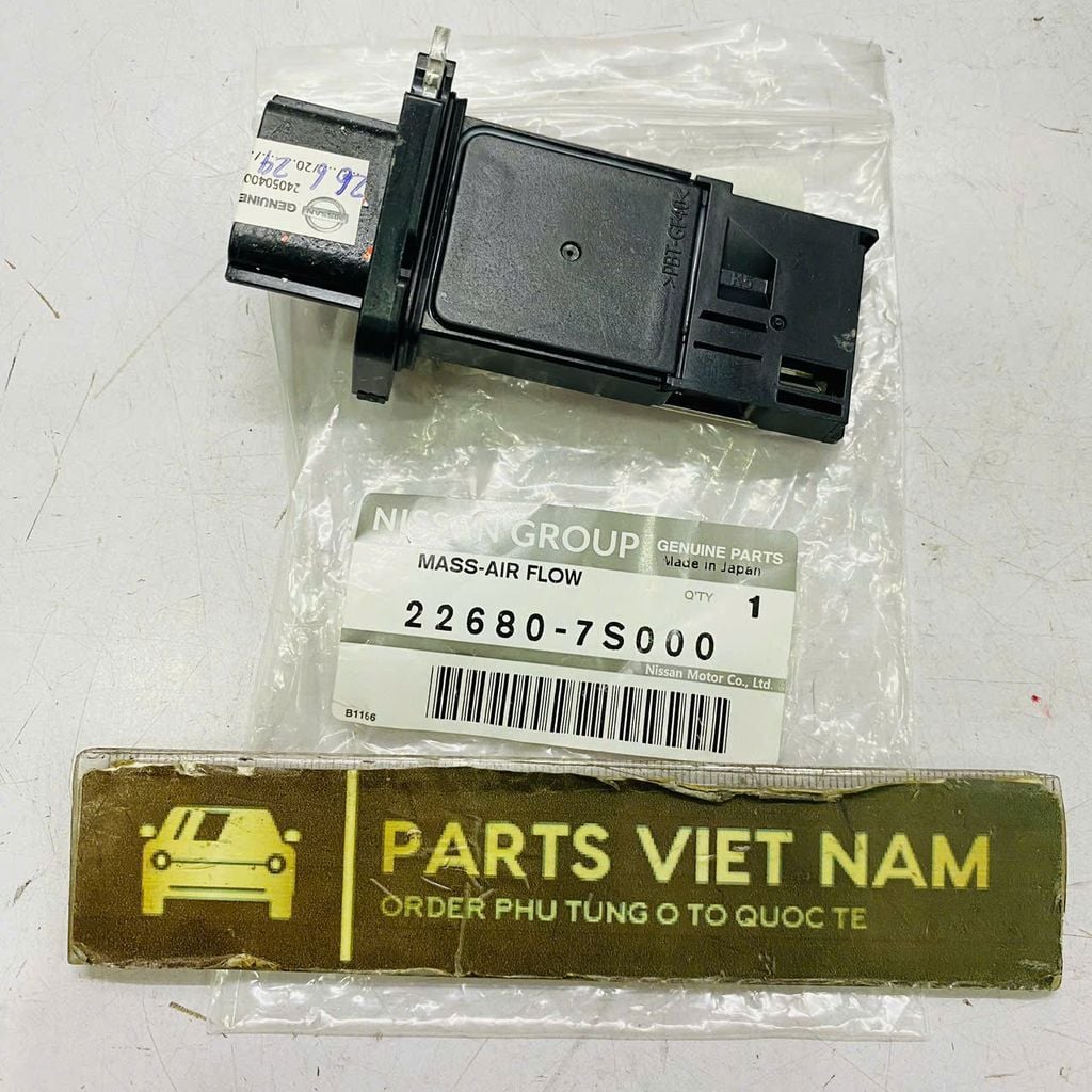 Cảm biến lưu lượng khí nạp ( đo gió hay Mass, máp ) Nissan Navara, X-Trail, Xtrail, Sunny, Tiida, Murano, Infiniti G35, QX56. Đời 2002 - 2015. Hàng xịn Nissan. Mã 22680-7S000, 22680-AW400, 226807S000, 22680AW400