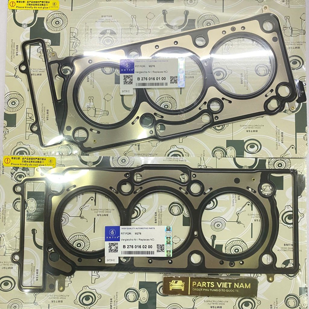Bộ gioăng mặt máy trái phải, ron quy lát Mercedes C400, E400, S450 W205, W213, W222 động cơ M276. Hàng Bmtsr. Mã Trái A2760160200, Phải A2760160100 ( 1 cái )