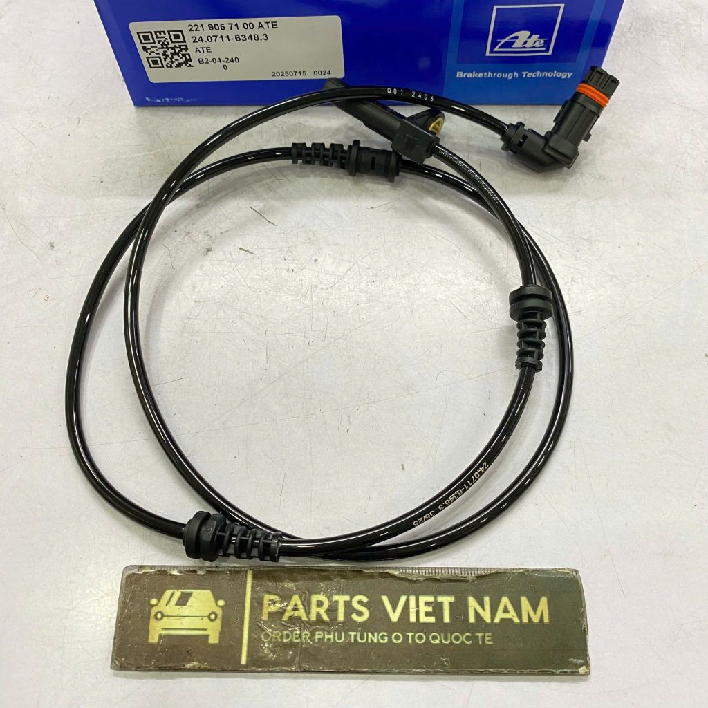 Cảm biến tốc độ bánh xe ABS cầu trước trái, phải Mercedes-Benz S S300, S350, S400, S500 (W221), CL 500 CL600 (C216) đời 2005 - 2013. Hàng OEM ATE. Mã A2219057100, A2215400317, A2215401217, A2219050001, A2219055700, A2219057100
