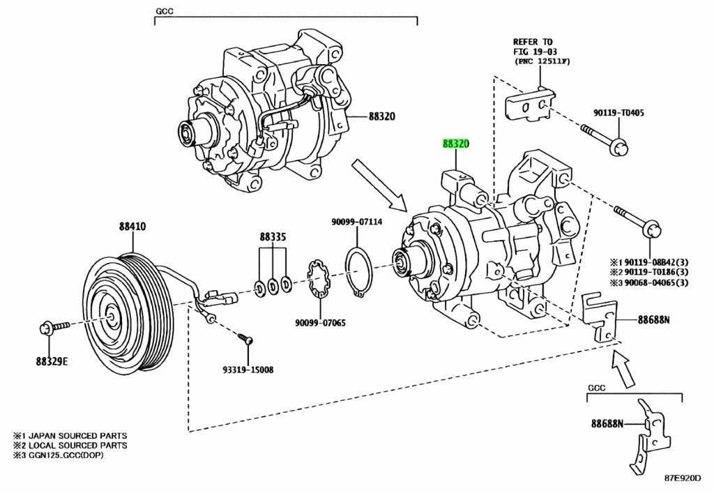Lốc điều hòa, máy nén lạnh cho xe Toyota Hilux, Fortuner, Innova đời 2015 - 2024. Hàng Denso Indo, dùng cho động cơ dầu 1GD, 2GD và xăng 1GR, 2TR. Mã 883200K520, 88320-0K520