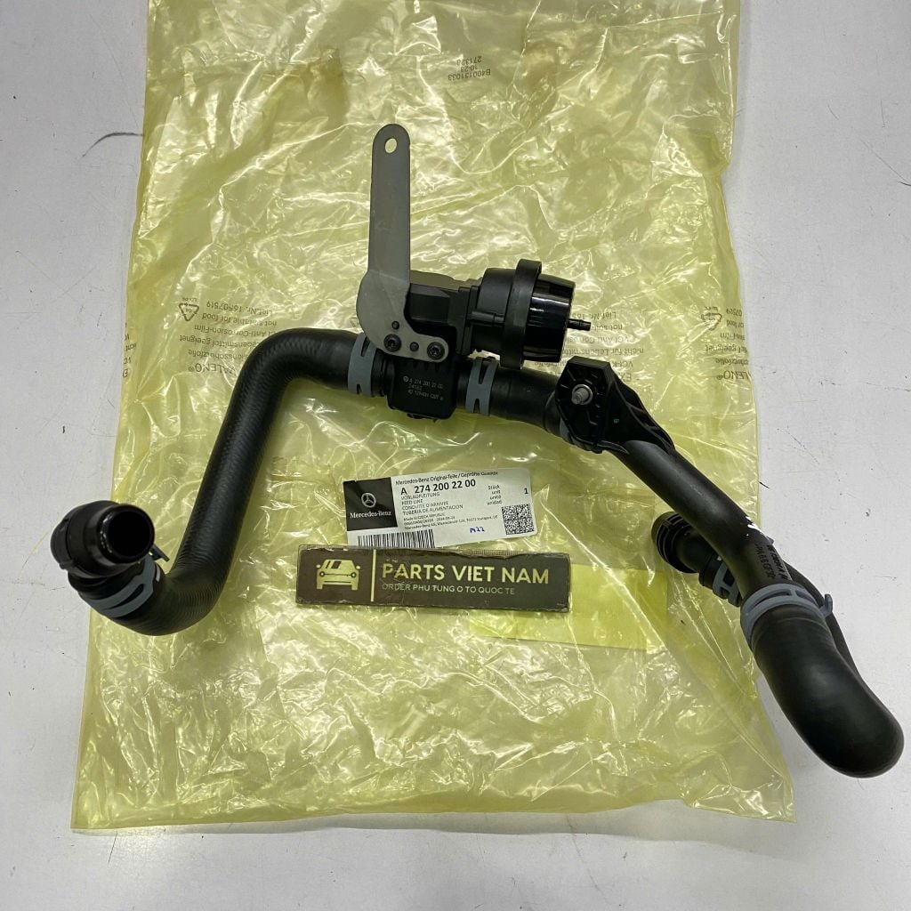 Ống nước sưởi, ống nước két sưởi (dàn sưởi) xe Mercedes C-Class W205, E-Class W213, GLC-Class X253 C200 C300 C350, E200, E300, E350, GLC350 GLC3000 đời 2015 - 2023. Hàng xịn Mercedes-Benz, Động cơ M274. Mã A2742002200, A2742001300