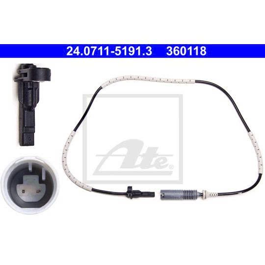 Cảm biến tốc độ ABS sau BMW F10, F11, F07, F01, F02 (Series 5, 7). Hàng OEM ATE chất lượng cao. Mã 34526870077, 34526775828, 34526793821. (cái)