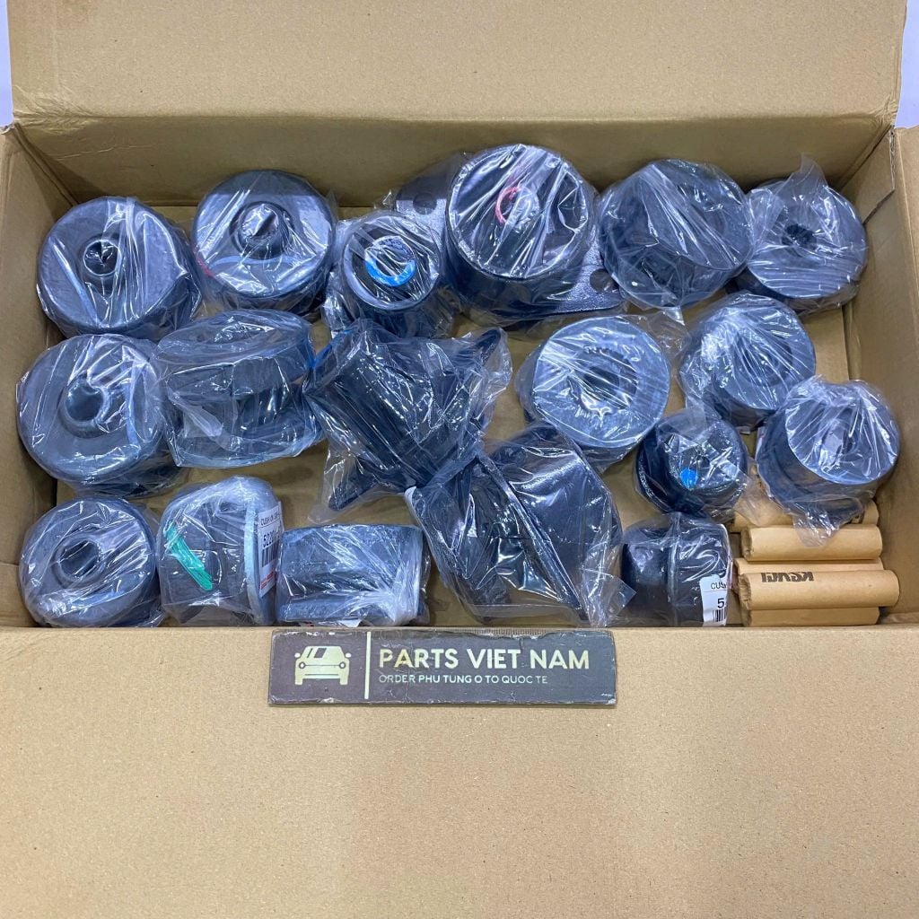 Đệm cao su khung xe, cao su chân ca bin Toyota Land Cruiser FZJ100, FZJ105, Lexus LX470 đời 1998–2007. Hàng cao cấp. Mã 52201-60050, 52202-60030, 04008-60010 (Mã kit), 48632-60010, 48655-60010, 48654-60010