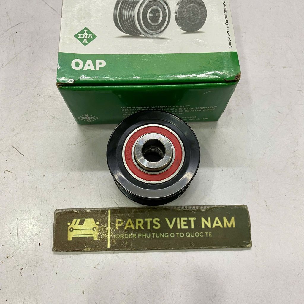 Puly máy phát 1 chiều, Buly đầu máy phát Toyota Corolla Altis 1.8G/2.0V (2ZR/3ZR), Vios, Yaris (Máy mới 2NR), Wigo đời 2010 - 2022. Hàng OEM INA. Mã 274150T070, 274150W130, 274150W131