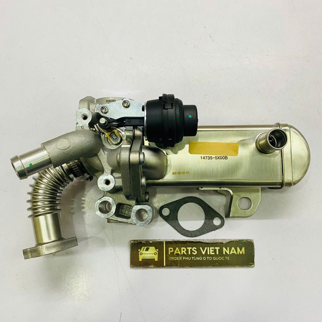 Két làm mát khí xả hay, bộ làm mát khí thải EGR (EGR Cooler) liền dù, Nissan Navara NP300, Pathfinder máy 2.5 đời 2014 - 2022. Hàng cao cấp. Mã 147355X00A, 147355X00B