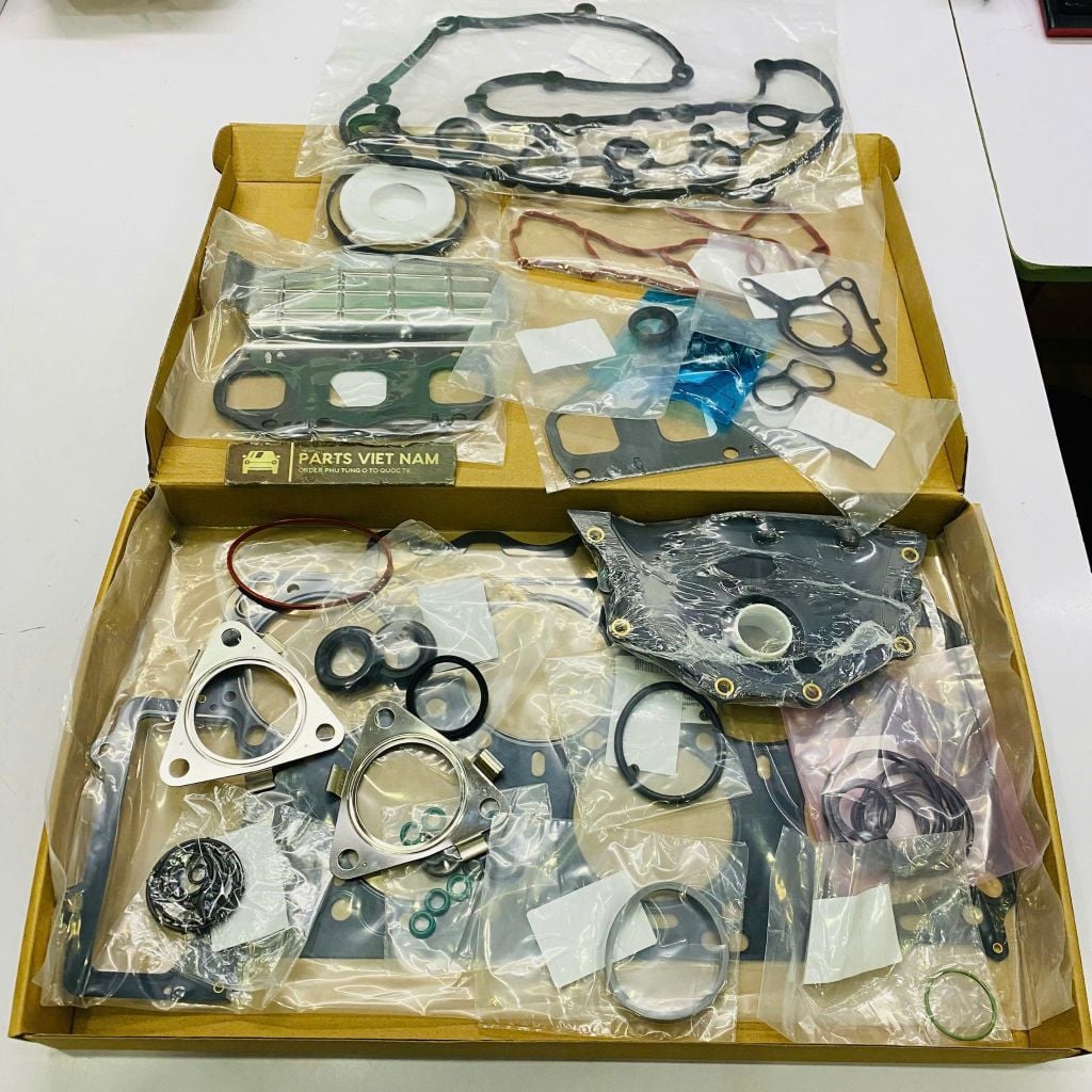 Bộ gioăng đại tu động cơ (Trên + Dưới), Gioăng máy Audi Q7 (4L) 3.6L FSI, VW Touareg, Porsche Cayenne động cơ VR6 BHK, BHL đời 2007 - 2010. Hàng OEM chất lượng cao. Mã 03H198012
