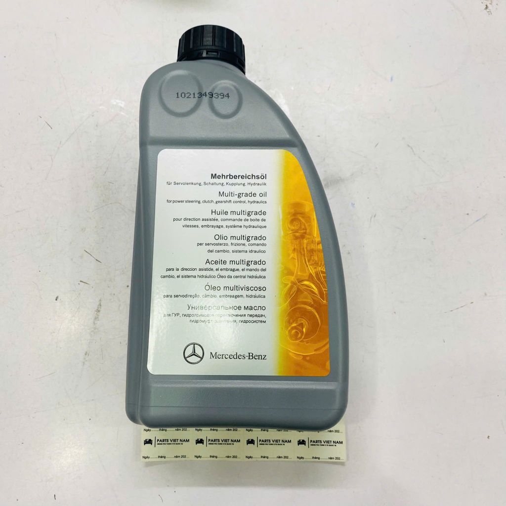 Dầu trợ lực lái (Màu Vàng), Nhớt thước lái Mercedes-Benz C-Class (W203, W202), E-Class (W210, W124), S-Class (W220, W140), ML (W163), Sprinter. Tiêu chuẩn MB 236.3. Hàng Mer. Mã A0009898803, A00098988031