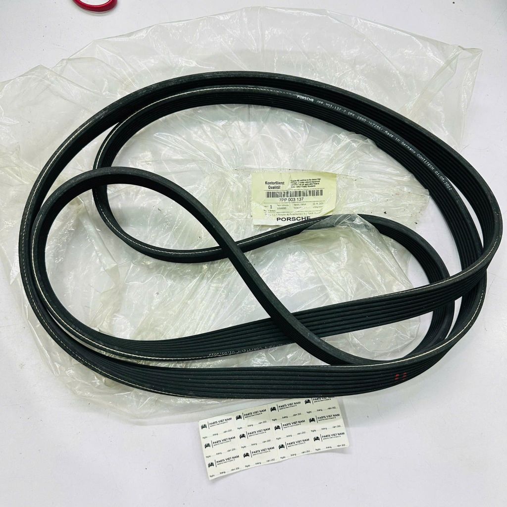 Dây curoa tổng 2 mặt (Double Ribbed Belt) Porsche Cayenne S, Turbo (957/958), Panamera V8 (970). Hàng cao cấp. Mã 95510225100, 94810225100. Kích thước 7DPK2880