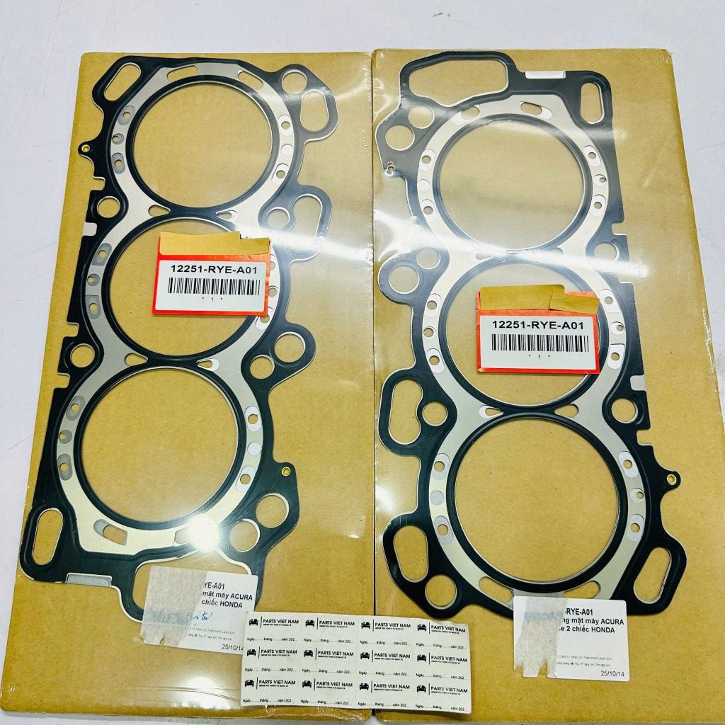 Gioăng mặt máy (Gioăng quy lát), Ron nắp quy lát Acura MDX, ZDX, RL đời 2007 - 2013. Động cơ V6 3.7L (J37A). Chất liệu Thép (MLS). Hàng Japan. Mã 12251-RYE-A01, 12251RYEA01 ( 1 đôi )
