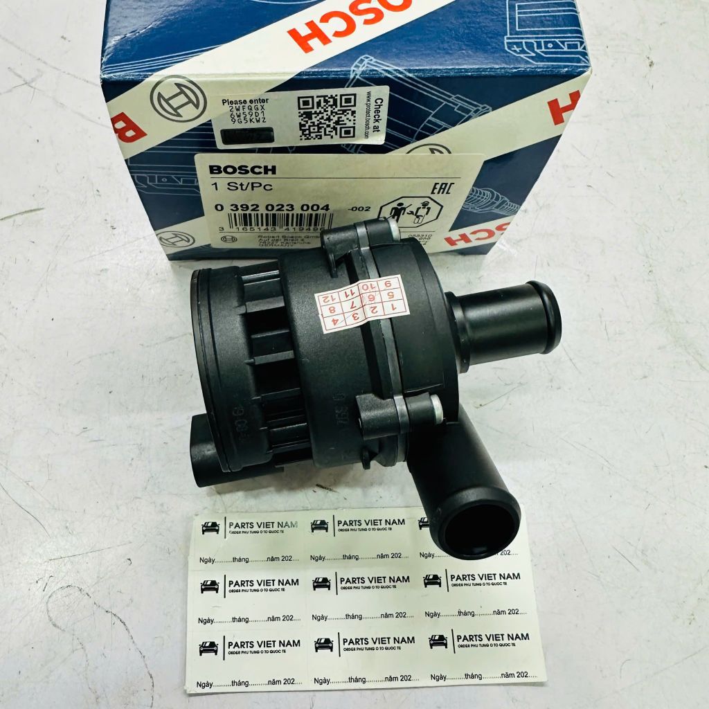 Bơm nước phụ (Bơm tuần hoàn, bơm nước dàn hay giàn sưởi) Mercedes E240, E280 W211, Sprinter W906, CLS, GL, ML, Vito, V-Class. VW Crafter (2E) đời 2010 - 2019. Hàng Bosch. Mã A2118350264, 2E0965559, 2115060000