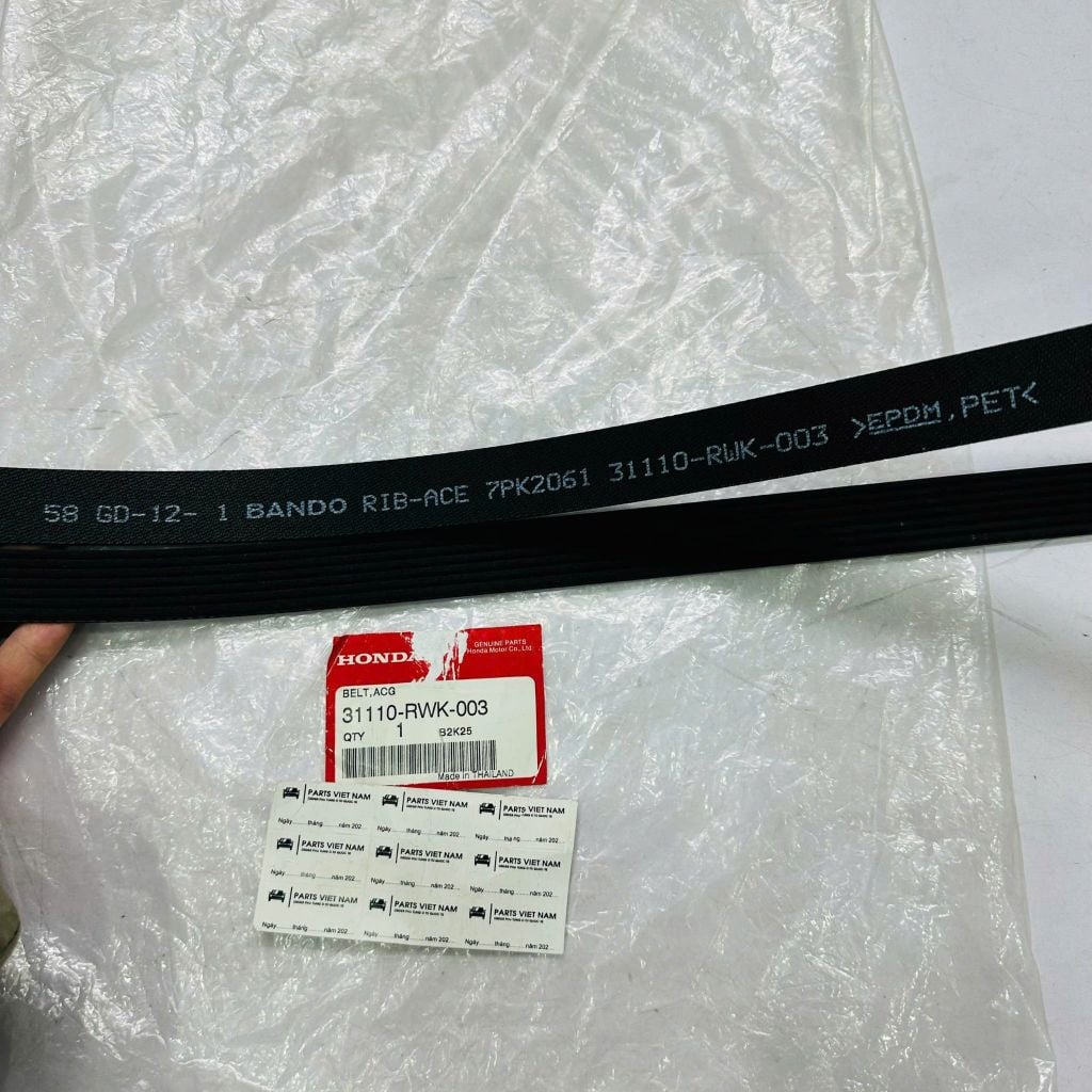 Dây curoa tổng Honda CRV 2.0 đời 2007-2012, thông số 7PK2061, Hàng xịn Honda. Mã 31110-RWK-004, 31110RWK004