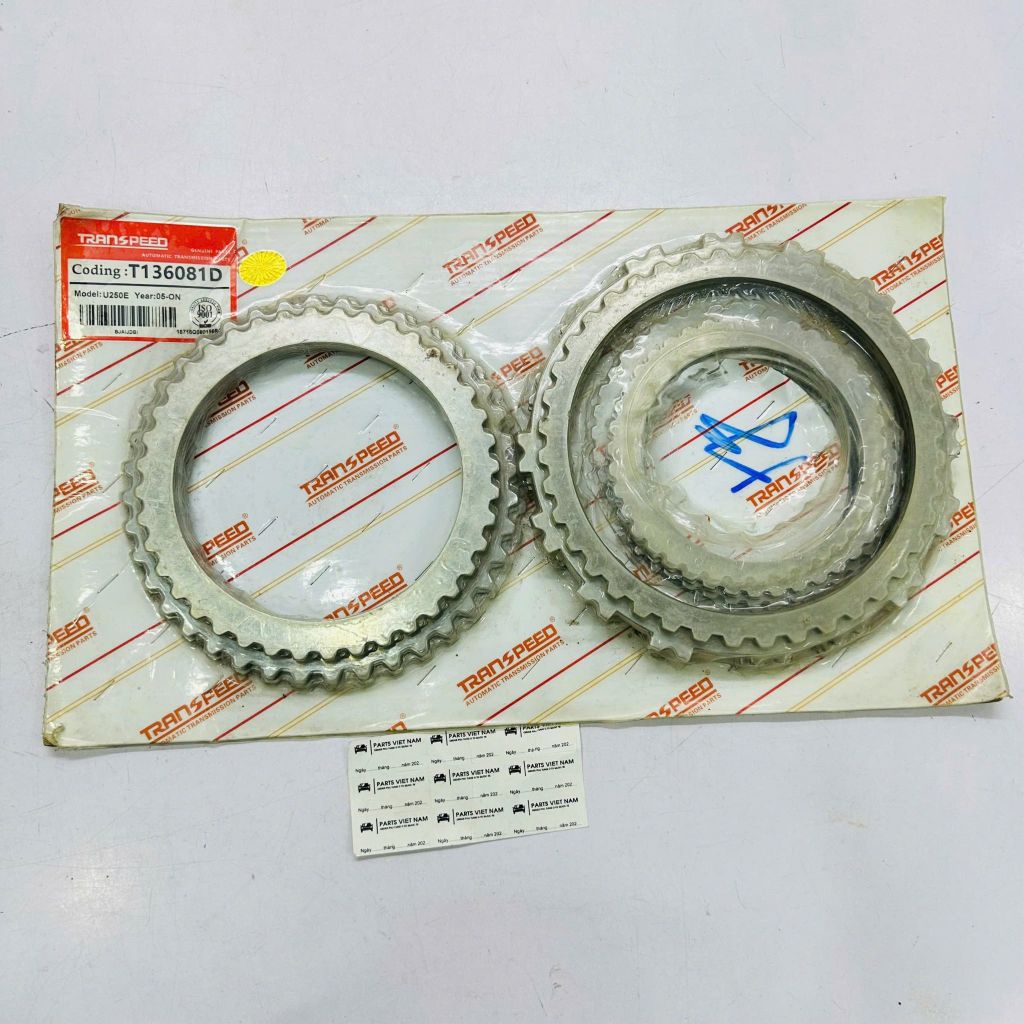 Bộ lá côn thép hộp số tự động 5 cấp U250E, U251E dùng cho Lexus ES250 2.4, Toyota Camry ACV30/ACV40 máy 2.4, RAV4 2.4–2.5L, Highlander 2.4L đời 2003–2013. Hàng Transpeed chất lượng cao, độ bền ổn định. Mã T136081D