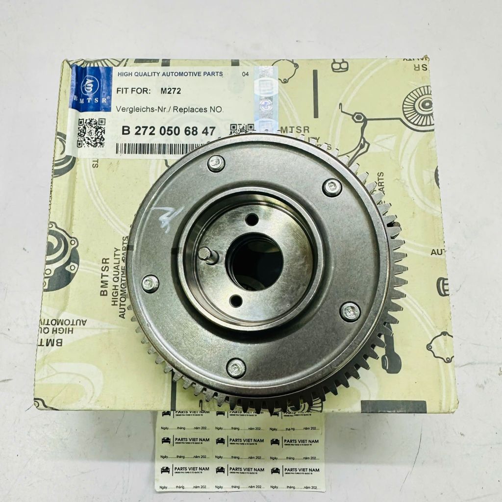 Nhông cam xả Mercedes động cơ M272, M273 xe C230 (W203), C300 (W204), E280, E350 (W211), E300, E350 (W212),  S350, S450, S500 (W221), GLK300 4Matic (X204), ML350, ML500 (W164), GL450, GL500 (X164). Hàng Bmtsr. Mã A2720506847, A2720505047 ( 1 xe 2 nhông )