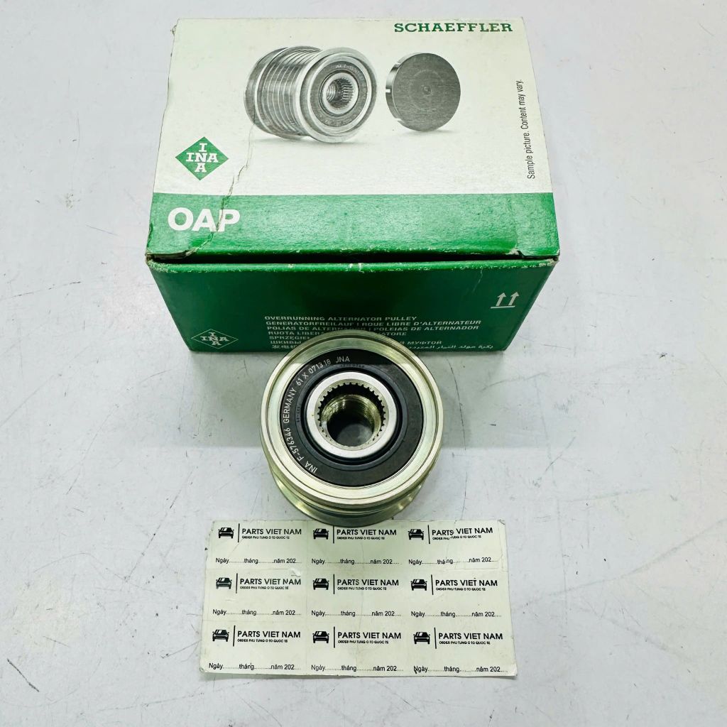 Puly, bu ly máy phát xe Audi A1, A3, Volkswagen Golf, Jetta, Scirocco, Tiguan, Touran. Động cơ 1.2 TSI, 1.4 TSI. Mã INA 535015510, F-576346, F-572716, F-240139, 03C903119C, 12317628243, 03C903119C, 03C903119A, 04E903023K, 04C903119, 03F903023F