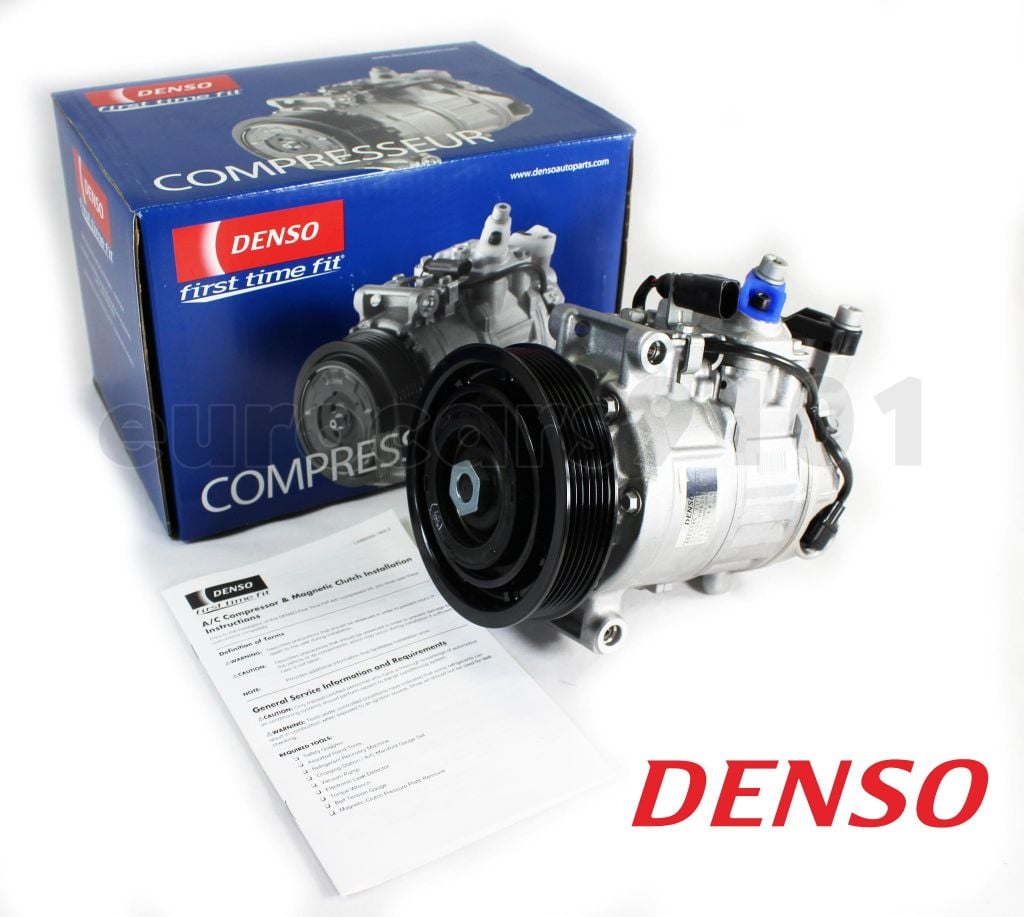 Lốc lạnh / Máy nén điều hòa (A/C Compressor) thương hiệu Denso Nhật Bản cho Audi A6 (2005-2012) và Audi A7 Quattro 3.0L V6 (2012-2016). Mã 4G0260805A, 4F0260805AF, 8E0260805BC, 8K0260805D