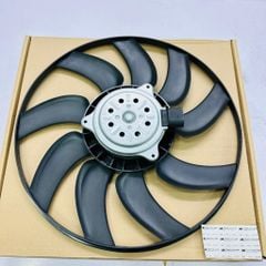 Cụm mô tơ liền cánh quạt gió két nước (Đường kính 339mm 9 cánh) Audi A6, A7, Q3 đời 2010 - 2018. Hàng Valeo. Mã 8K0959455N, 8K0959455Q