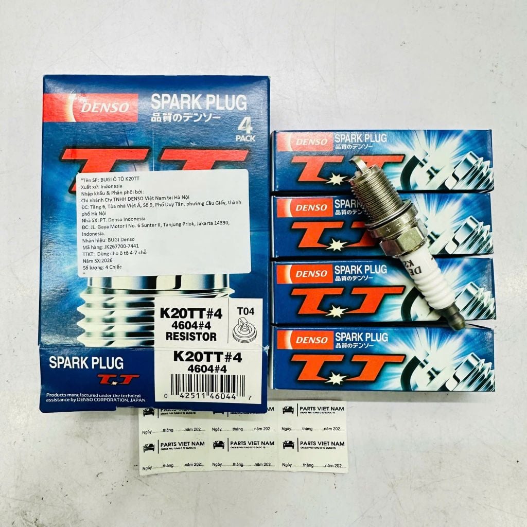Bugi ô tô Denso K16TT chân ngắn, điện cực Niken Twin-Tip cho Toyota, Mitsubishi, Suzuki, Toyota Vios, Innova, Mitsubishi Jolie, Suzuki Carry, Daewoo Gentra, Lanos. Hàng Denso Japan. Mã JK267700-7431