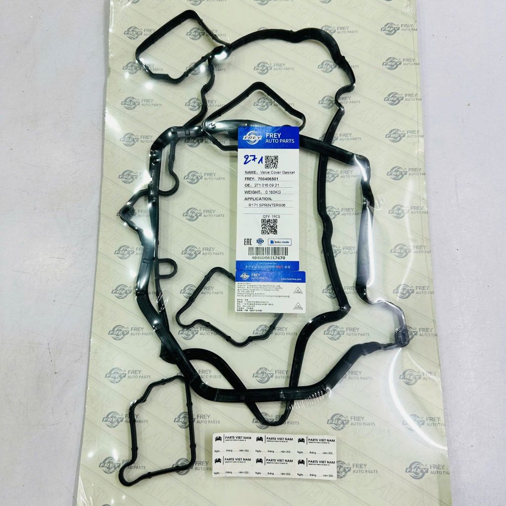 Gioăng nắp giàn cò (Gioăng nắp máy), Ron nắp cam liềng gioăng bugi Mercedes C200, C180, E200, SLK200 Kompressor (W203, W204, W211). Động cơ M271. Hàng Frey Bmtsr. Mã A2710160921, 2710160921