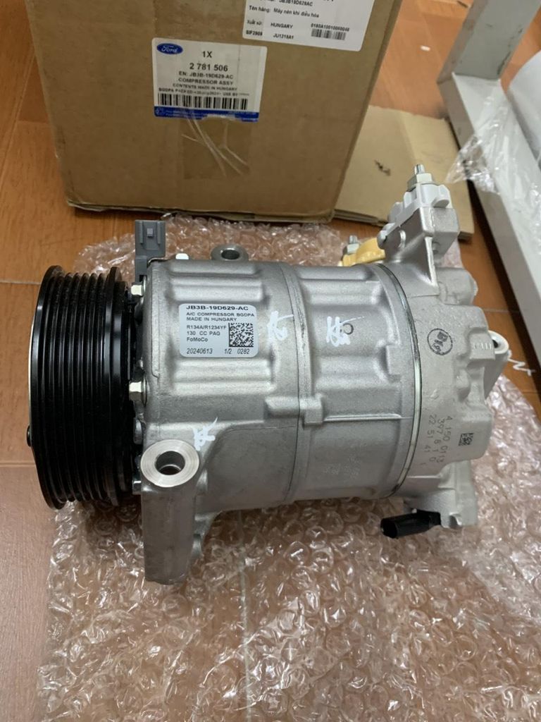 Lốc điều hòa (Lốc lạnh) Ford Ranger, Everest, Raptor 2.0L đời 2018-2021. Hàng xịn Ford. Mã JB3Z19703A, JB3B19D629AB