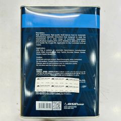 Dầu, nhớt số tự động Toyota, Lexus AFW+, ATF WS đổ cho các dòng xe Camry, Corolla, RAV4, Highlander, Lexus RX350 can 4 lít. Hàng Aisin. Mã 0888602305, ATEMT4S