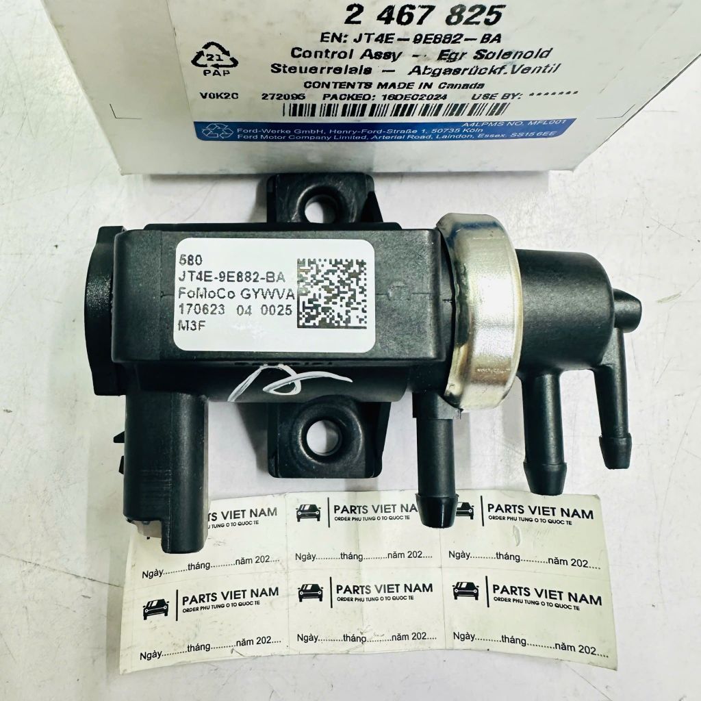 Van điện từ chân không (EGR / Boost Valve) Ford F-150 2.7L V6 EcoBoost & Lincoln Continental, MKZ 2.7L V6, 3.0L V6 đời 2017 - 2024. Hàng xịn Fomoco. Mã JT4Z-9E882-A, JT4E-9E882-BA