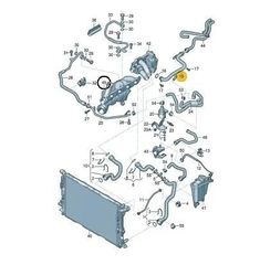 Ống nước làm mát động cơ chia từ bơm Audi A4 (B8), A5 / S5 (8T), A6 (C7) và Q5 (8R) động cơ EA888 2.0 TFSI đời 2009 - 2017. Hàng Faw Audi China. Mã 06H121065D