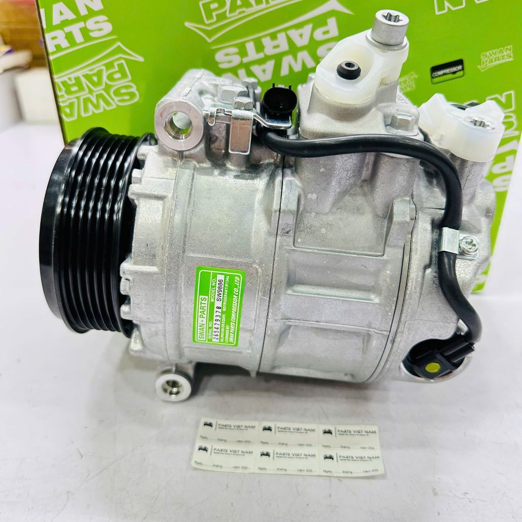 Lốc lạnh, máy nén điều hòa Mercedes Benz: C-Class (W204: C200, C250, C300) và E-Class (W212: E200, E250, E300), R172 GLK 200, GLK 250 đời 2007 - 2016. Hàng OEM Swan Puly 6PK. Mã 6SEU16C A0022304411 A0032304811, A0022304511, A0008302500