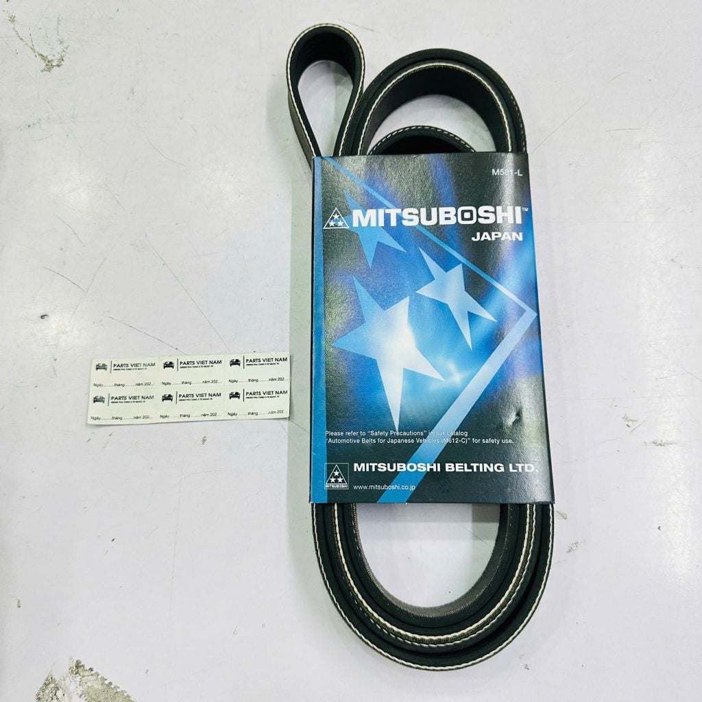 Dây curoa tổng Nissan XTrail T30 , Teana J31 Động cơ QR20 / QR25 đời 2001 - 2008. Hàng Mitsuboshi Japan. Mã 117206N200, 6PK2245, 6PK2247
