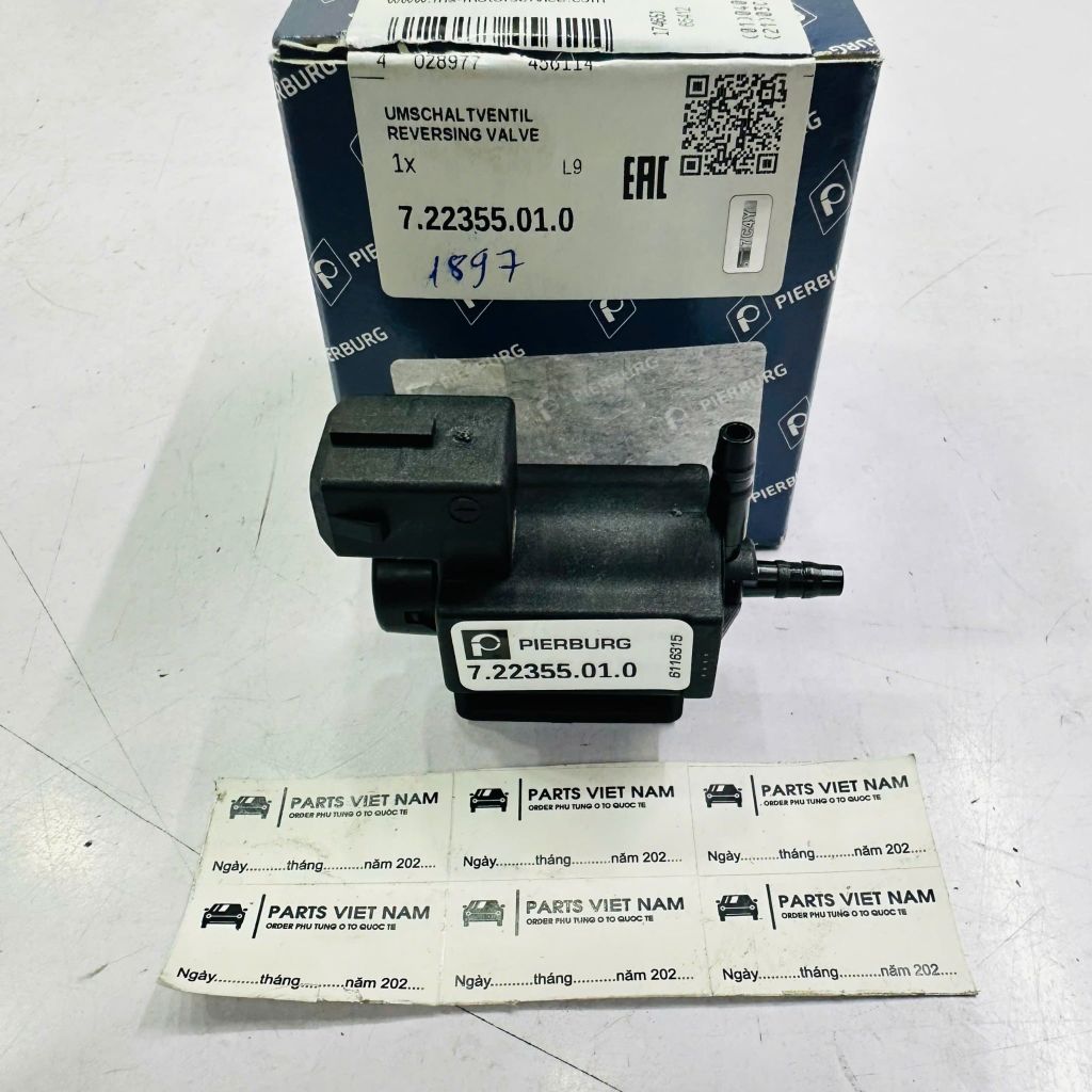Van điện từ chân không (Van chia gió cổ hút) Mercedes C180 C200 W203, W204, E240 E280 E200 E300 W211, W212, S300 S350 W220, W221, GLK 200 X204, ML 450 (W163, W164), GL 450 X164. Hàng Pierburg Đức. Mã A0025401897, 7.22355.01.0