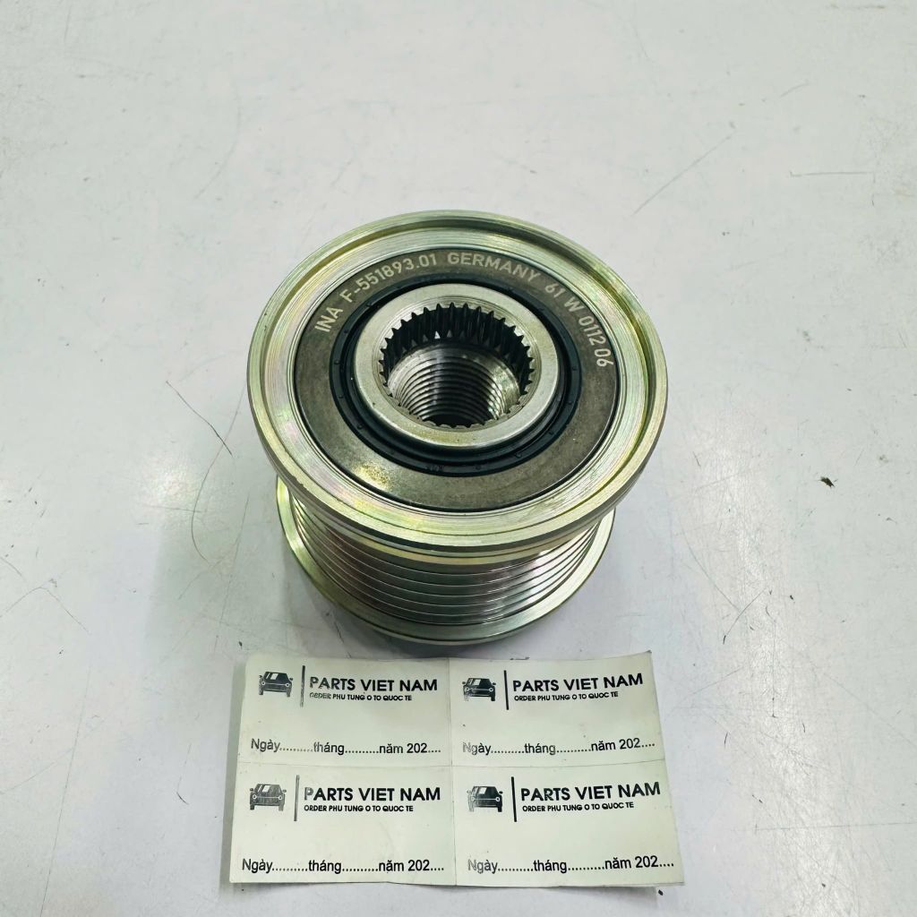 Puly máy phát 1 chiều BMW X5 E70 3.0si, xDrive30i máy N52 đời 2006 -  2013. Hàng INA. Mã 12317560990, 12317560988, 12317560989,  F-551893