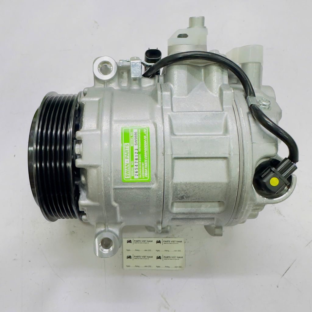 Lốc lạnh hay lốc điều hòa Mercedes W164 GL450, GL500, ML350, ML500, W251 R350, R500, W221, S350, S450, S500, S300, W211 E280 đời 2006 - 2012. Hàng OEM Swan China Puly 6PK. Mã A0032304811, A0012308111