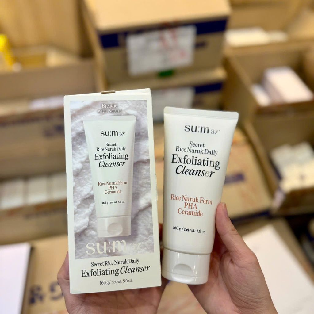 Sữa Rửa Mặt Tẩy Da Chết Chiết Xuất Từ Gạo Sum37 Secret Rice Nuruk Daily Exfoliating Cleanser 160g