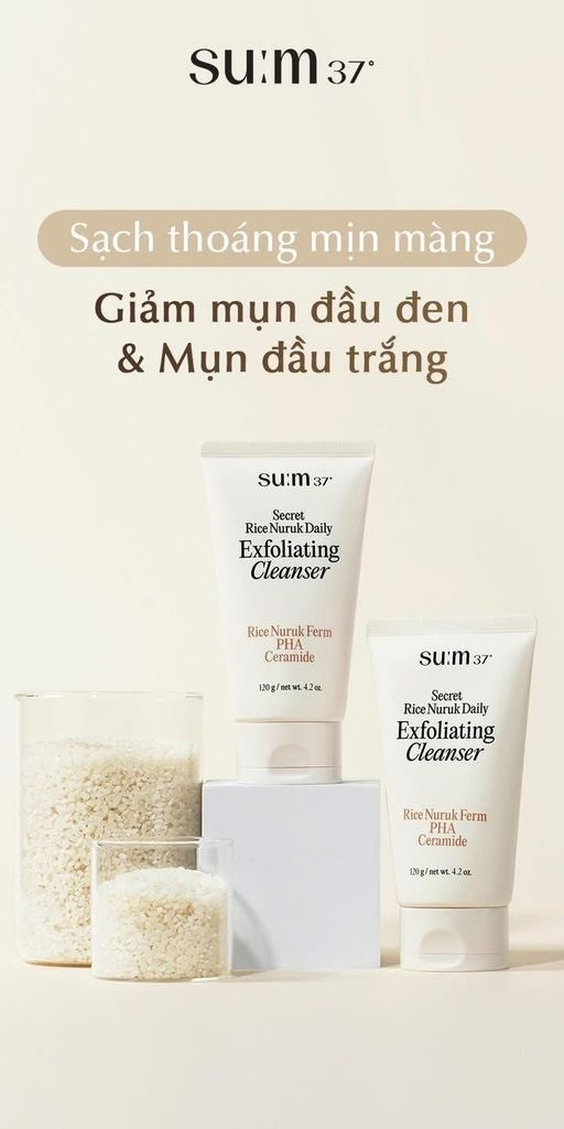 Sữa Rửa Mặt Tẩy Da Chết Chiết Xuất Từ Gạo Sum37 Secret Rice Nuruk Daily Exfoliating Cleanser 10g