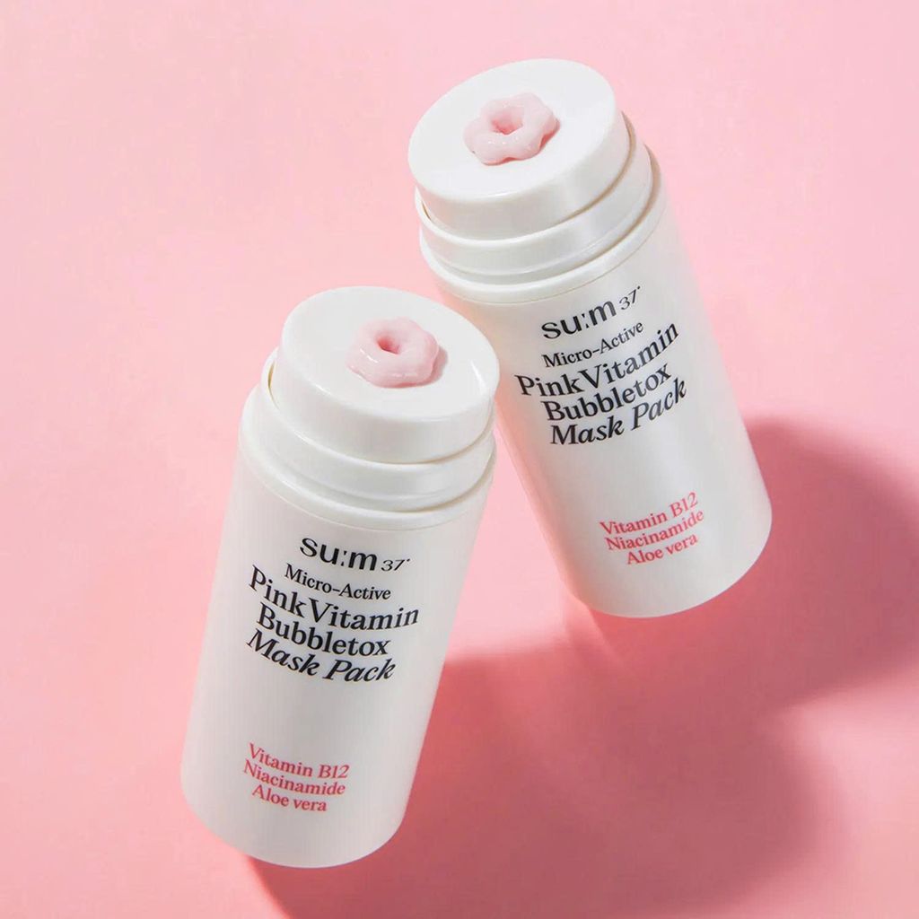 Mặt Nạ Sủi Bọt Thải Đọc Sum37 Micro Active Pink Vitamin Bubbetox Mask Pack 100ml