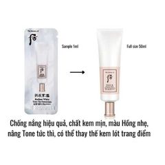 Kem Chống Nắng Whoo Gongjinhyang Seol Radiant White Tone Up Sunscreen Dạng Gói