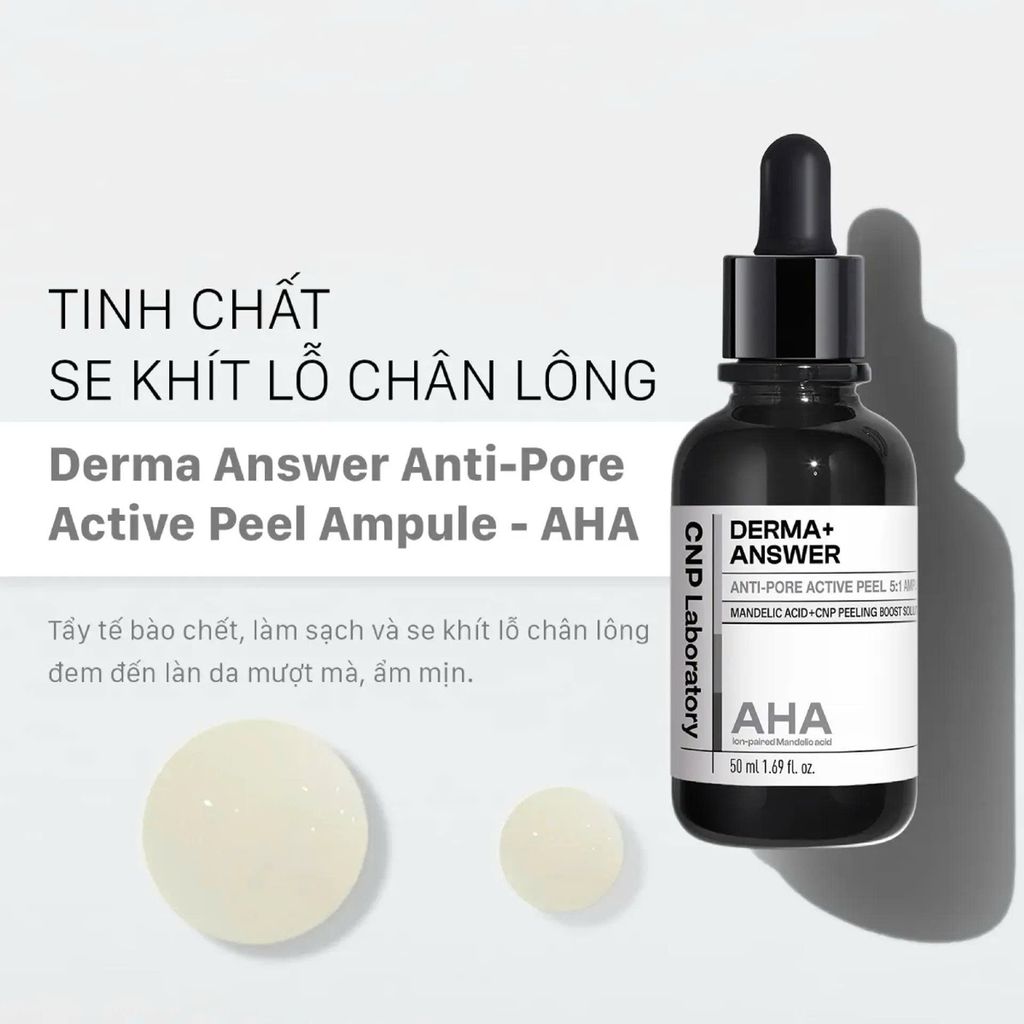 Tinh Chất Tẩy Da Chết Thu Nhỏ Lỗ Chân Lông CNP Derma Answer Anti-Pore Peel Ampule (AHA) 50ml