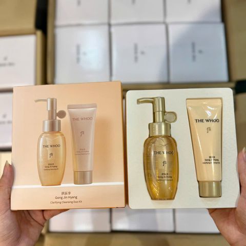 Bộ Dầu Tẩy Trang Sữa Rửa Mặt Làm Sạch Da The Whoo Gongjinhyang Clarifying Cleansing Duo Kit