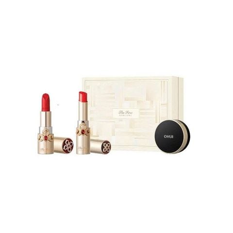 Bộ Son Dưỡng Và Son Lì Tặng Cushion Ohui The First Geniture Lipstick & Lipbalm Duo Special Set