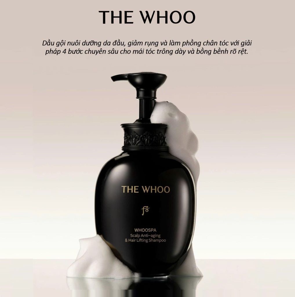 Dầu Gội Chống Lão Hóa Ngăn Ngừa Rụng Tóc THE WHOO Whoospa Scalp Anti-Aging & Hair Lifting Shampoo 350ml