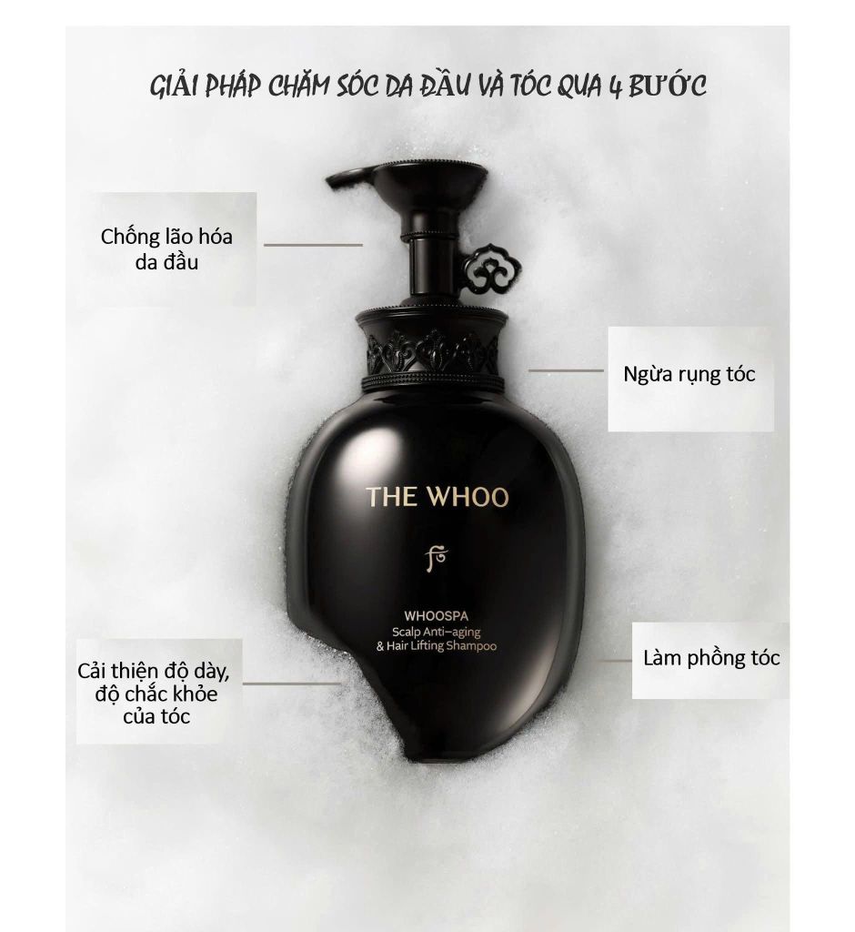 Dầu Gội Chống Lão Hóa Ngăn Ngừa Rụng Tóc THE WHOO Whoospa Scalp Anti-Aging & Hair Lifting Shampoo 350ml