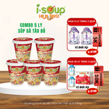  Isoup Huups Combo 5 Ly Súp Gà Táo Đỏ Ăn Liền Sấy Thăng Hoa - 5Ly x 12G 