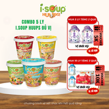  Isoup Huups Combo 5 Ly Súp Ăn Liền Sấy Thăng Hoa ( Hải Sản + Gà Táo Đỏ + Súp Yến Mạch + Súp Cá Hồi + Súp Nấm Tóc Tiên) 