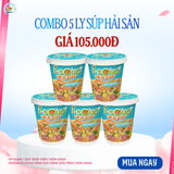  Isoup Huups Combo 5 Ly Súp Hải Sản Ăn Liền Sấy Thăng Hoa - 5Ly x 14G 